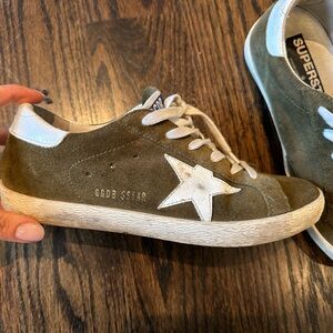 Olive green golden goose